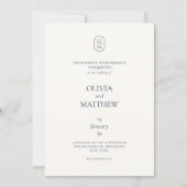 Invitation Carton d'invitation de mariage à monogramme de typ (Devant)