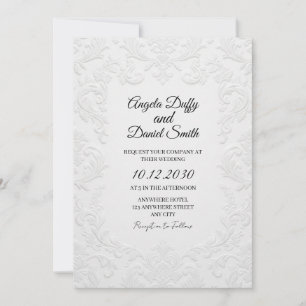 Invitation Carton d'invitation de mariage à motif floral en r