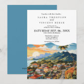Invitation Carton d'invitation de mariage à Puerto Plata Rétr (Devant / Derrière)