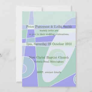 Invitation Carton d'invitation de mariage Abstrait Pastel Vio