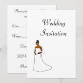 Invitation Carton d'invitation de mariage afro-américain avec (Devant / Derrière)