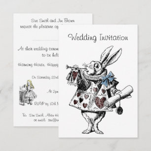 Invitation Carton d'invitation de mariage Alice au pays des m