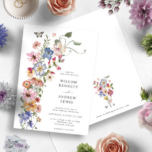 Invitation Carton d'invitation de mariage aquarelle floral co