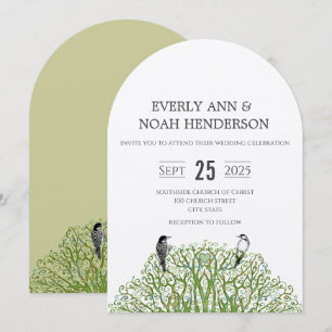 Invitation Carton d'invitation de mariage Arbre Tourbillon Ve