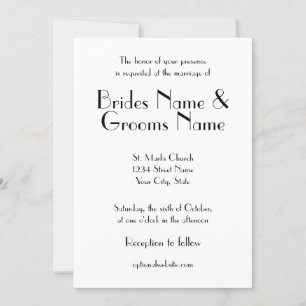 Invitation Carton d'invitation de mariage Art déco