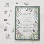 Invitation Carton d'invitation de mariage au chardon celtique (Devant / Derrière)