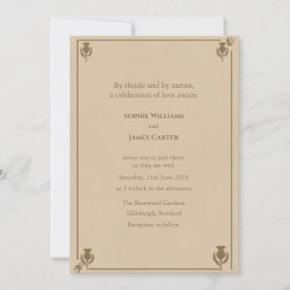 Invitation Carton d'invitation de mariage au chardon écossais