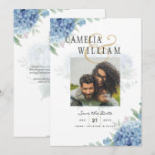 Invitation Carton d'invitation de mariage au code QR avec Hyd (Devant / Derrière)