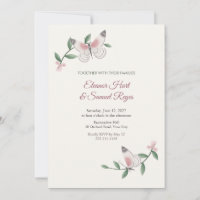 Carton d'invitation de mariage au papillon Perisam
