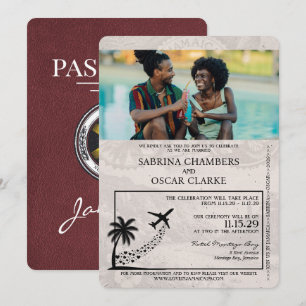 Invitation Carton d'invitation de mariage au passeport Jamaïc
