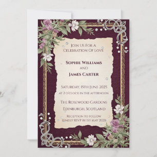 Invitation Carton d'invitation de mariage au tartan celtique