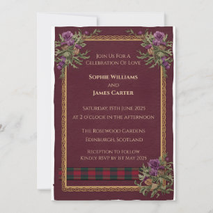 Invitation Carton d'invitation de mariage au tartan celtique