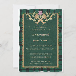 Invitation Carton d'invitation de mariage au tartan celtique 
