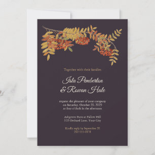 Invitation Carton d'invitation de mariage automnal aux baies