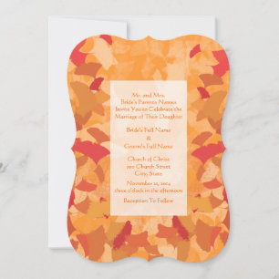 Invitation Carton d'invitation de mariage aux feuilles d'auto