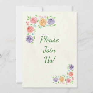 Invitation Carton d'invitation de mariage aux fleurs à l'aqua