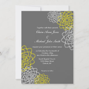 Invitation Carton d'invitation de mariage aux fleurs esquissé