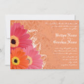 Invitation Carton d'invitation de mariage aux Gerbera Daisy C (Devant)