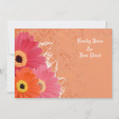 Invitation Carton d'invitation de mariage aux Gerbera Daisy C (Dos)