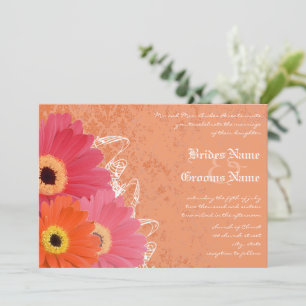 Invitation Carton d'invitation de mariage aux Gerbera Daisy C