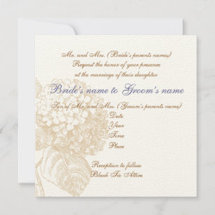 Invitation Carton d'invitation de mariage aux Hortensias