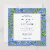 Invitation Carton d'invitation de mariage aux Hydrangeas élég (Devant)