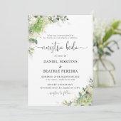 Invitation Carton d'invitation de mariage aux Hydrangeas Flor (Debout devant)