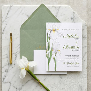 Invitation Carton d'invitation de mariage aux iris à l'aquare