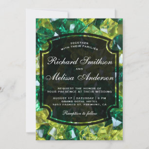 Invitation Carton d'invitation de mariage aux pierres précieu
