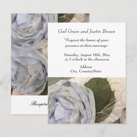 Invitation Carton d'invitation de mariage aux pivoines (Devant / Derrière)