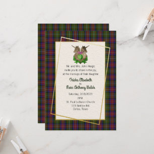 Invitation Carton d'invitation de mariage aux symboles écossa