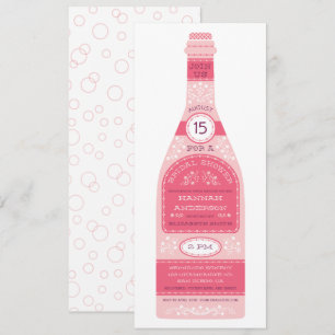 Invitation Carton d'invitation de mariage avec bouteille de v