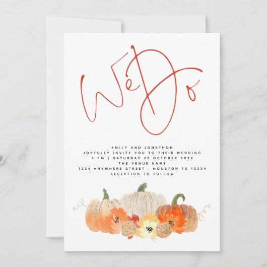 Invitation Carton d'invitation de mariage avec code QR Paille (Devant)