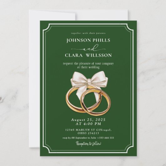 Invitation Carton d'invitation de mariage avec code QR vidéo (Devant)