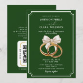 Invitation Carton d'invitation de mariage avec code QR vidéo (Devant / Derrière)