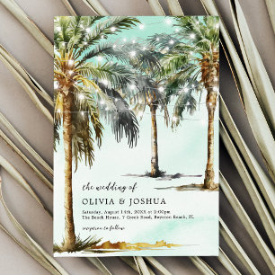 Invitation Carton d'invitation de mariage avec guirlande lumi