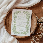 Invitation Carton d'invitation de mariage avec hydrangea vert