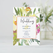 Invitation Carton d'invitation de mariage avec jonquilles élé (Debout devant)