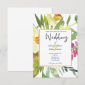 Invitation Carton d'invitation de mariage avec jonquilles élé (Devant / Derrière)