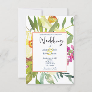 Invitation Carton d'invitation de mariage avec jonquilles élé