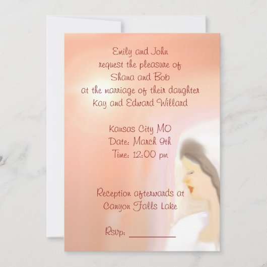 Invitation Carton d'invitation de mariage avec l'art de la ma (Devant)