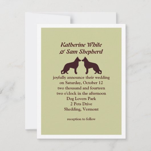 Invitation Carton d'invitation de mariage avec silhouettes de (Devant)