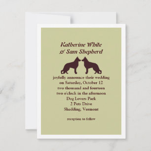 Invitation Carton d'invitation de mariage avec silhouettes de