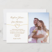 Invitation Carton d'invitation de mariage blanc classique ave (Devant)