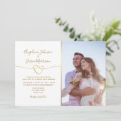 Invitation Carton d'invitation de mariage blanc classique ave (Debout devant)