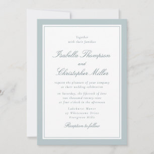 Invitation Carton d'invitation de mariage blanc élégant avec 