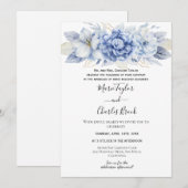 Invitation Carton d'invitation de mariage blanc Hydrangea Ble (Devant / Derrière)