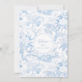 Invitation Carton d'invitation de mariage bleu blanc en chino (Dos)