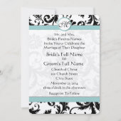 Invitation Carton d'invitation de mariage bleu piscine Aqua D (Devant)