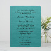 Invitation Carton d'invitation de mariage bleu sarcelle (Debout devant)